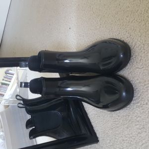 Shiny Black Chelsea Rain Boots